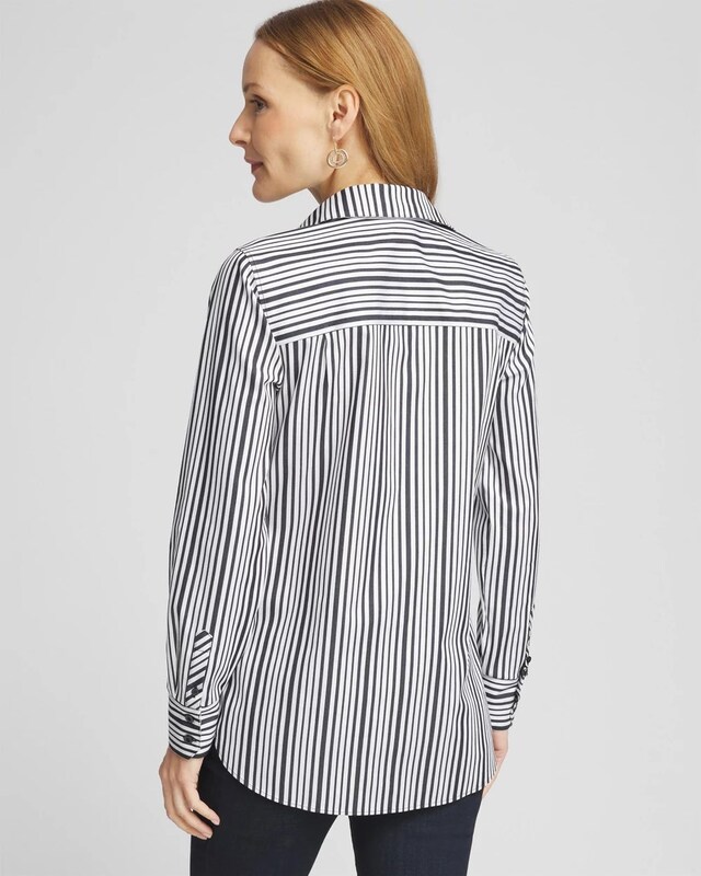 No Iron Shimmer Stripes Shirt - image 3